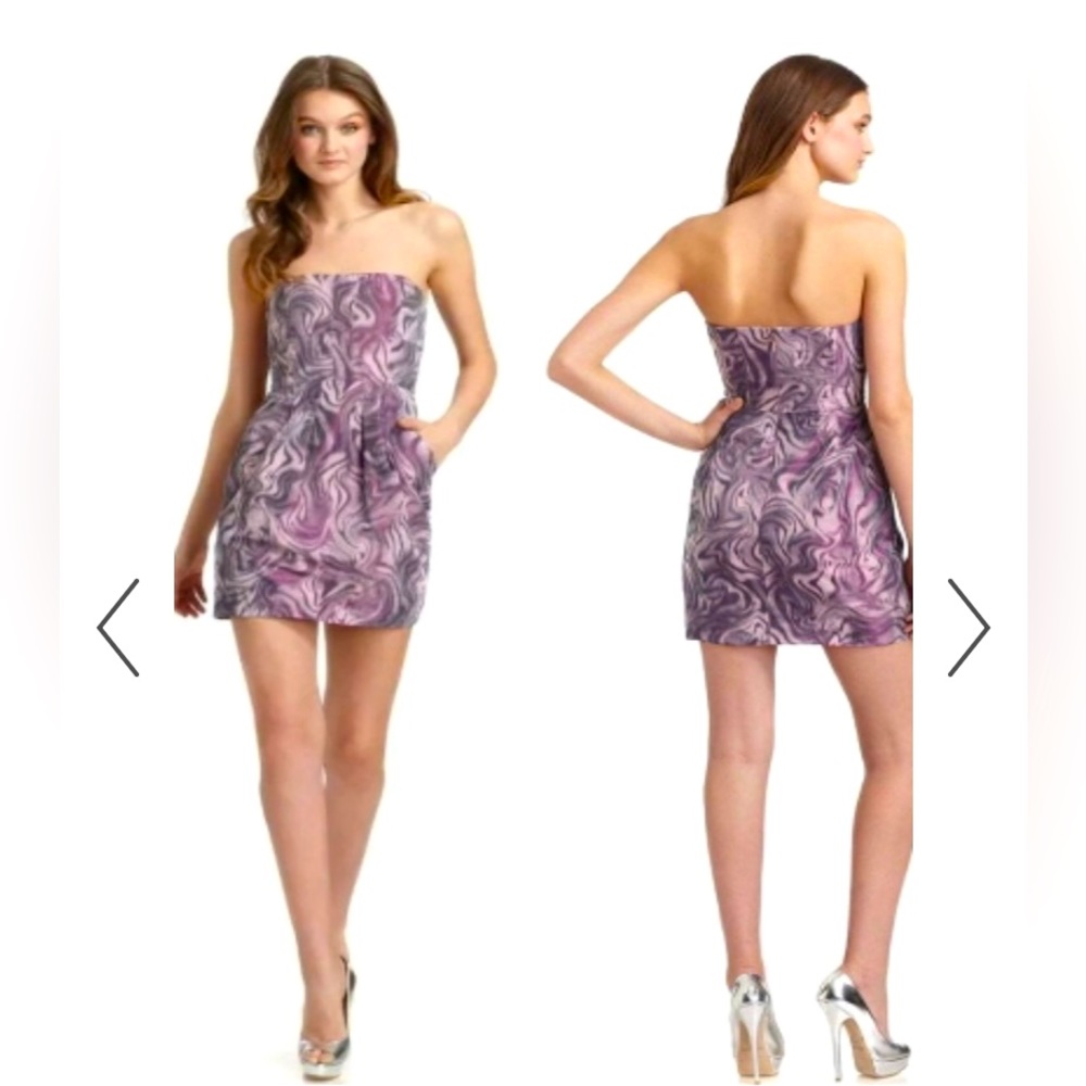 BCBG max Azria purple swirl dress